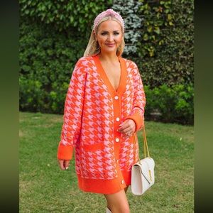 BuddyLove twiggy sweater dress. Size M/L orange & pink